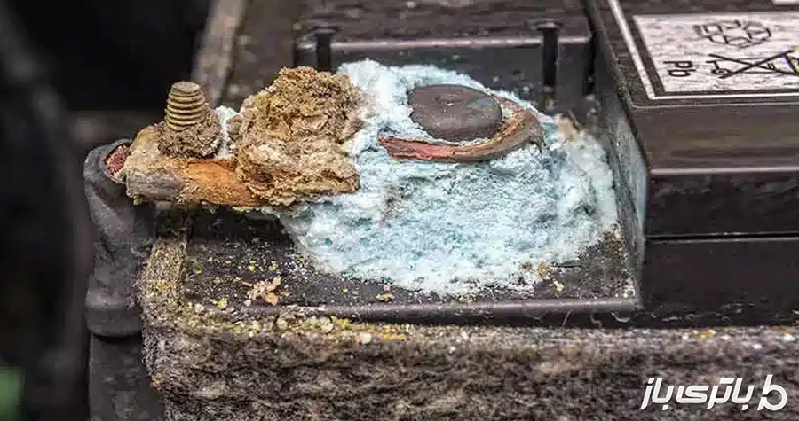 سولفاته سبز شدید روی سرباتری خودرو